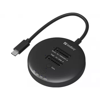 Sandberg USB3.2 Cloner Dock voor NVMe M.2 SSD, zwart, 20 Gbit/s