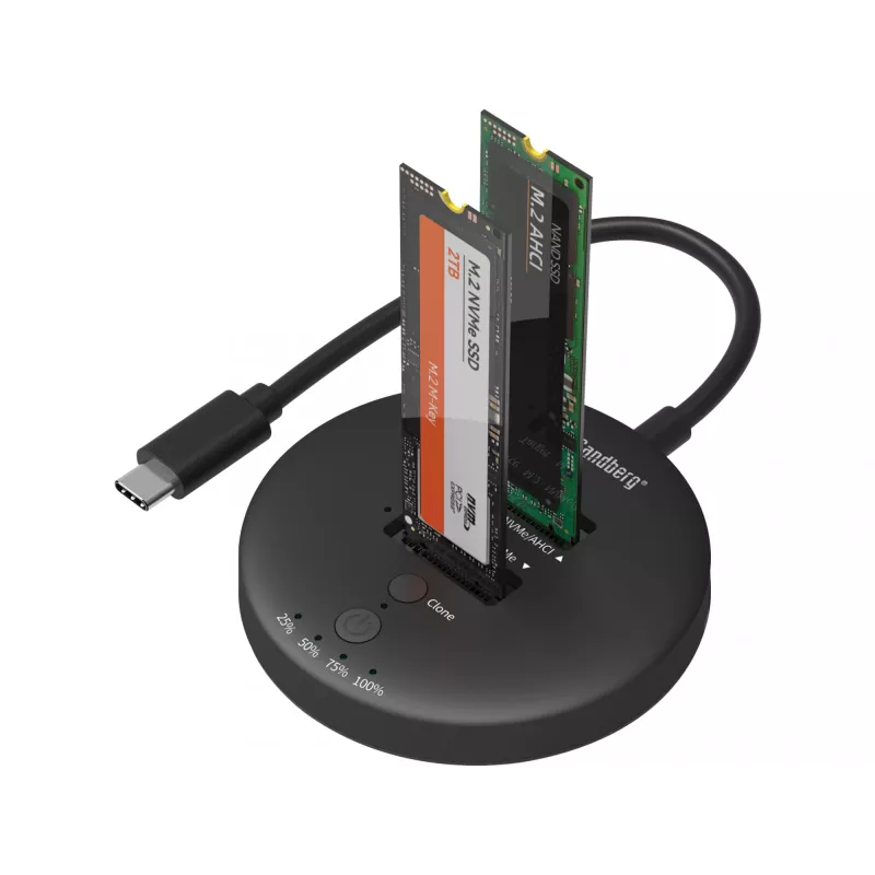 Sandberg USB3.2 Cloner Dock voor NVMe M.2 SSD, zwart, 20 Gbit/s