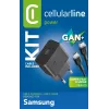 Cellularline Super Fast Charger Kit 25W - USB-C naar USB-C - Samsung 25W Super Fast Charge PD voeding met USB-C naar USB-C kabel