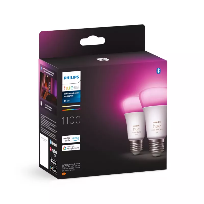 Philips Hue White and colour ambience A60 – E27 slimme lamp – 1100 (2-pack)