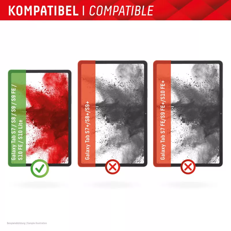 Displex Tablet Glass (9H) voor Samsung Galaxy Tab S7/S8/S9/S9 FE/S10 FE/S10 Lite, Eco-montageframe, onbreekbaar