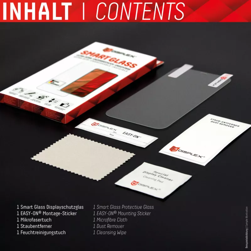 Displex Smart Glass (9H) voor Apple iPhone 13/13 Pro/14/16e/17e, montagesticker, onbreekbaar