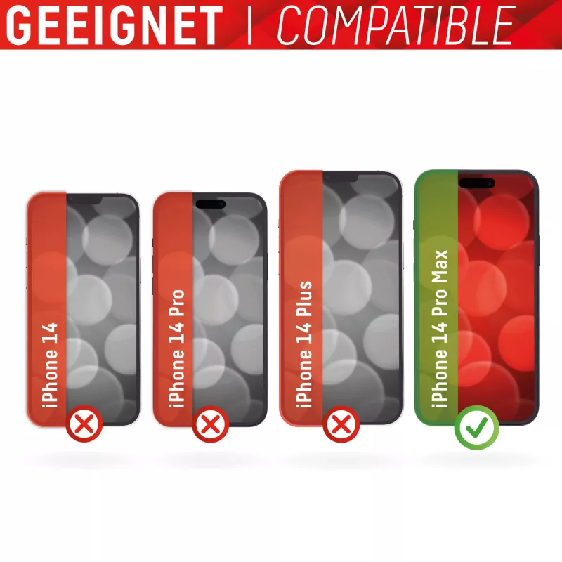 Displex Smart Glass (9H) voor Apple iPhone 14 Pro Max, montagesticker, onbreekbaar, ultradun, onzichtbaar