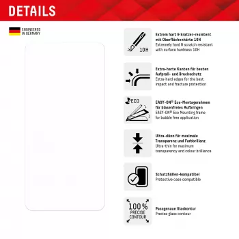 Displex displayschermfolie (10H) voor Samsung Galaxy S22/S23, Eco-montageframe, krasbestendig