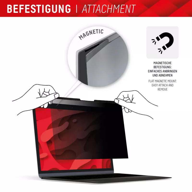 Privacy Filter Displex PRIVACY SAFE 15,6 inch 2-weg magnetisch glanzend mat