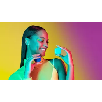 Music Sound SWAG Wireless Earphones – draadloze Bluetooth-hoofdtelefoons, capsulevorm, turquoise