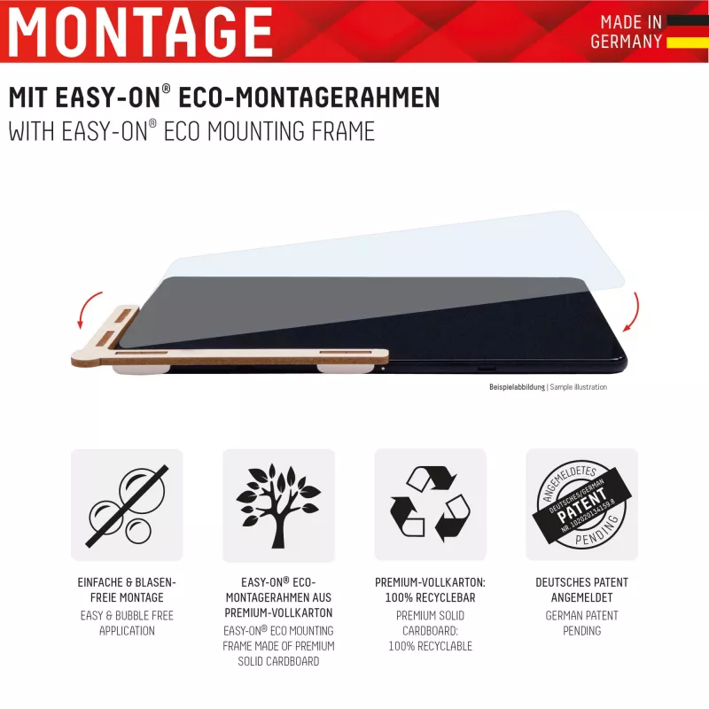 Displex Tablet Glass (9H) voor Apple iPad 10,9 inch (10e gen., 2022)/11 inch (2025), Eco-montageframe, onbreekbaar