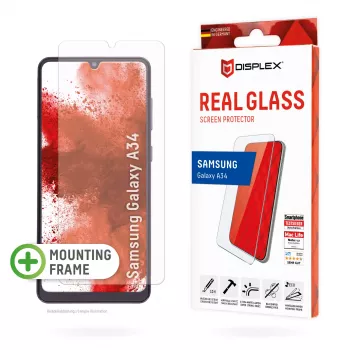 Displex displayschermfolie (10H) voor Samsung Galaxy A34, Eco-montageframe, krasbestendig