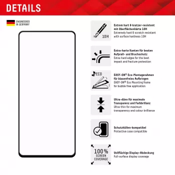 Displex Full Cover screenprotector (10H) voor Samsung Galaxy A54 5G, Eco-montageframe, Full Cover