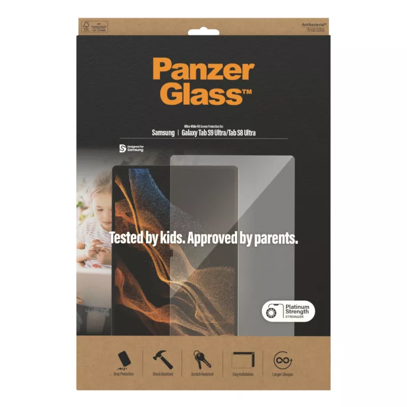 PanzerGlass® displayschermfolie Samsung Galaxy Tab S8 Ultra | S9 Ultra | Ultra-Wide Fit