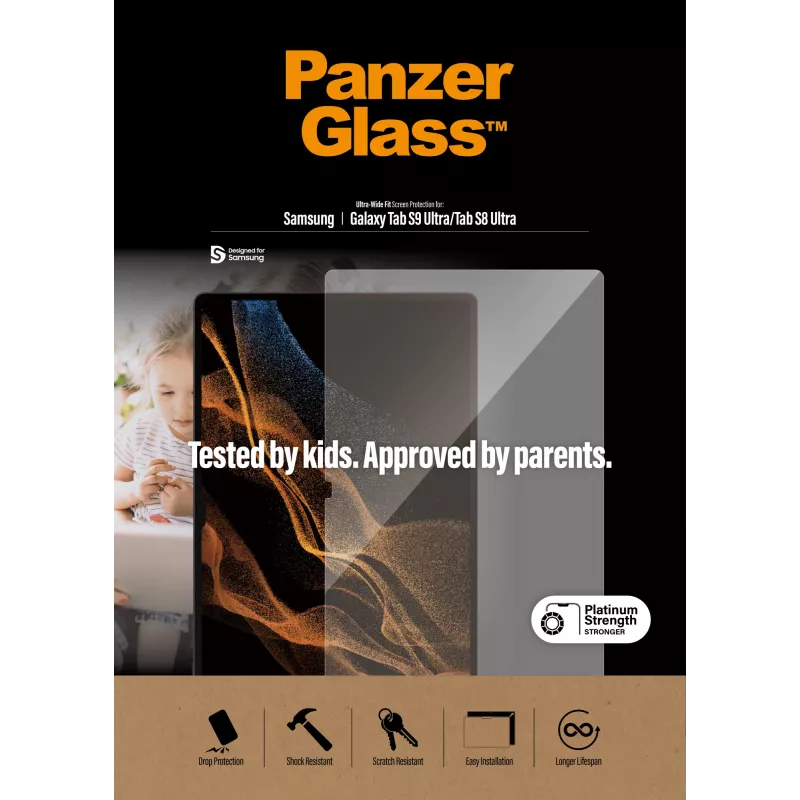 PanzerGlass® displayschermfolie Samsung Galaxy Tab S8 Ultra | S9 Ultra | Ultra-Wide Fit