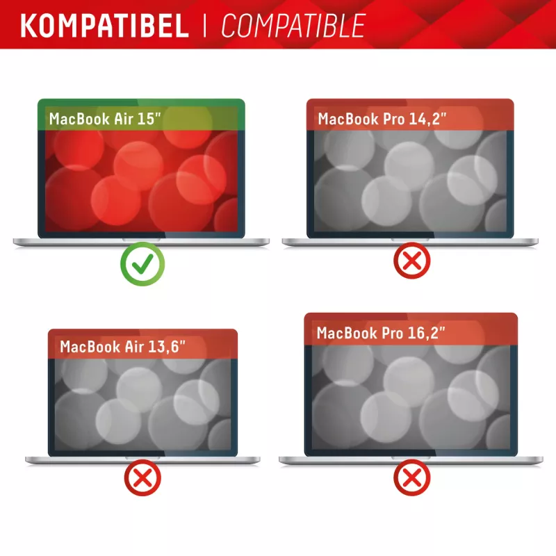 Displex PRIVACY SAFE magnetische 2-weg kijkhoekfilter voor MacBook Air 15 inch mat 5H