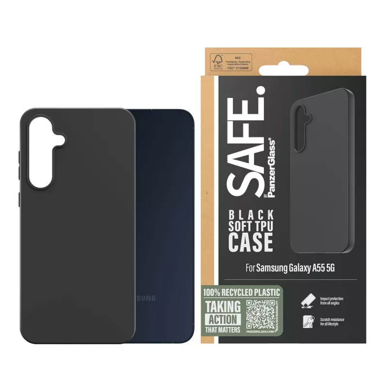 PanzerGlass SAFE. by® TPU-hoes Samsung Galaxy A55 5G | zwart