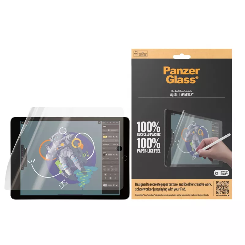 PanzerGlass GraphicPaper 2843 screenprotector voor iPad 10,2", Ultra-Wide Fit