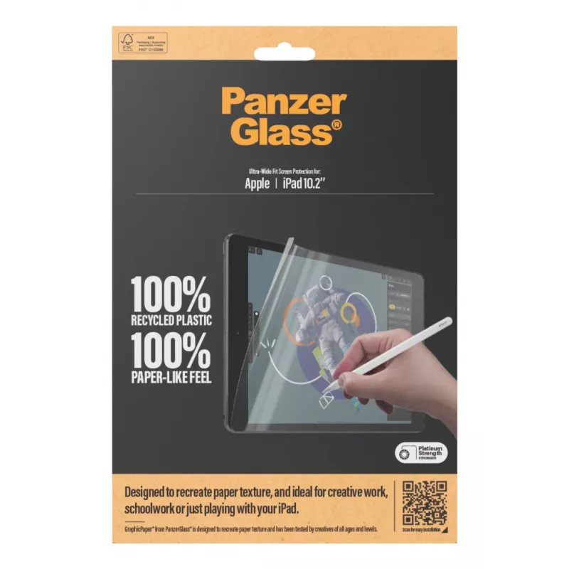 PanzerGlass GraphicPaper 2843 screenprotector voor iPad 10,2", Ultra-Wide Fit