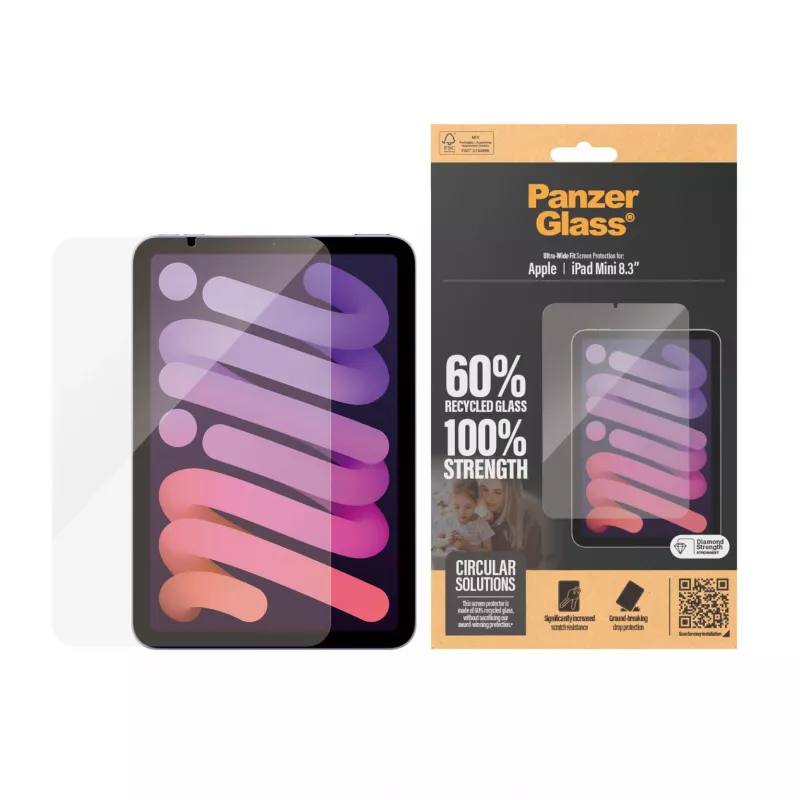 PanzerGlass® displayscherm voor iPad Mini 8.3'' (2021, 2024) | Ultra-Wide Fit