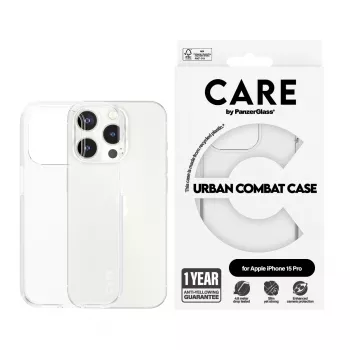 Hoesje PanzerGlass iPhone 15 Pro transparant Urban Combat Clear Frame