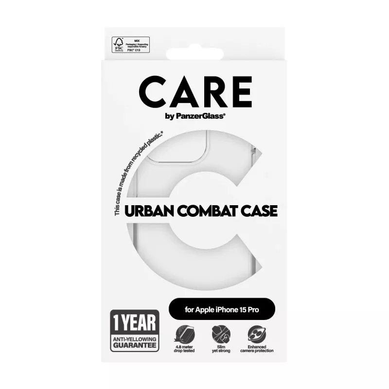 Hoesje PanzerGlass iPhone 15 Pro transparant Urban Combat Clear Frame