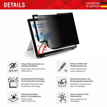 Displex TABLET PRIVACY SAFE afneembare 2-weg privacyfilter voor iPad Pro 11'' (2025/2024)