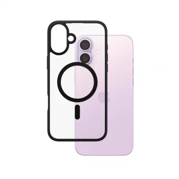 PanzerGlass ® HardCase transparant met zwart MagSafe & frame iPhone 16 Plus