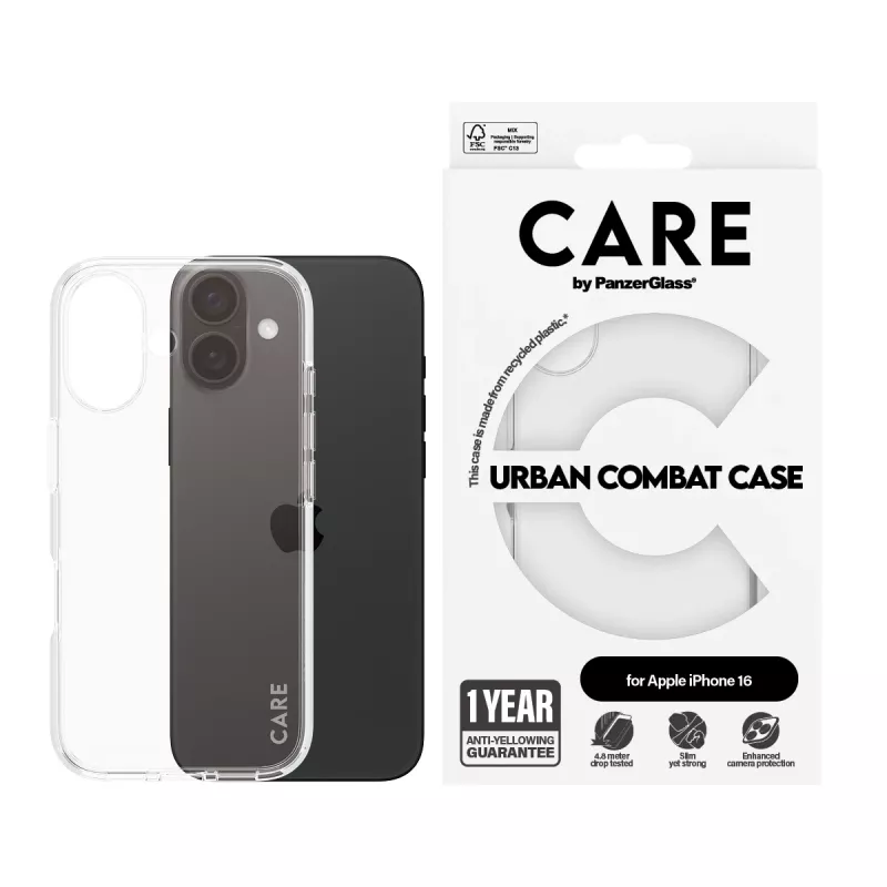 Hoesje PanzerGlass CARE by Flagship hoes transparant Urban Combat iPhone '24 6.1 inch