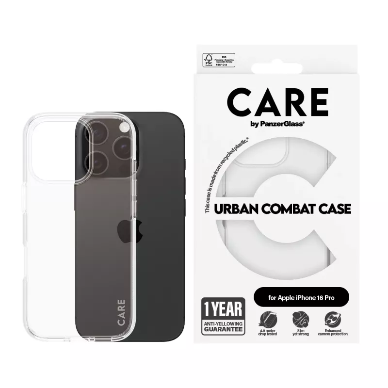 Hoesje PanzerGlass CARE by Flagship hoes transparant Urban Combat iPhone '24 6.3 inch Pro