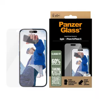 PanzerGlass® displayscherm iPhone 16 | 15 | Classic Fit