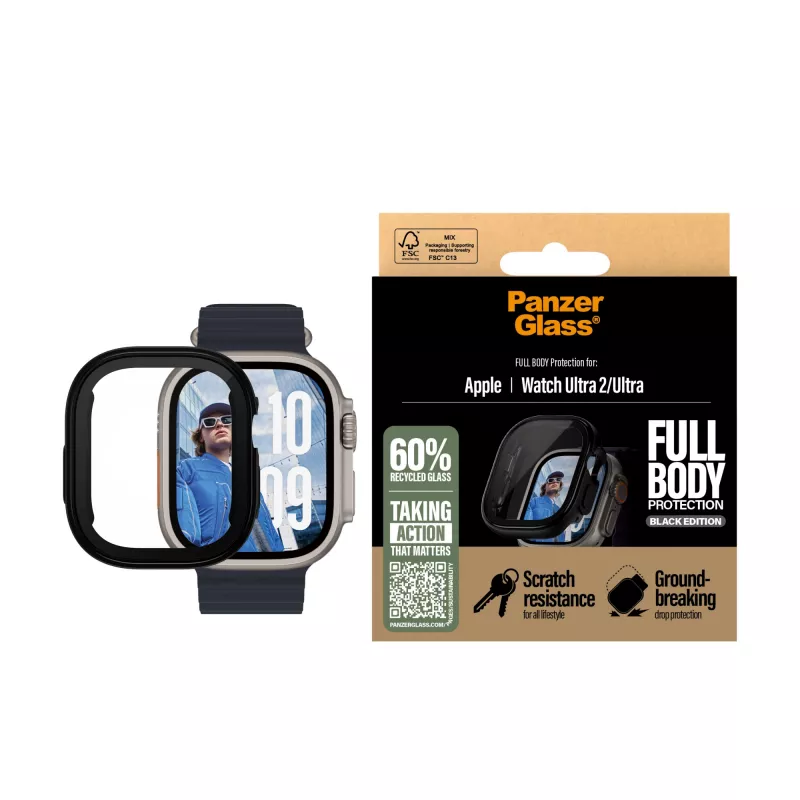 PanzerGlass ® Case Full Body zwart Apple Watch Ultra 3 | Ultra 2 | Ultra | 49mm