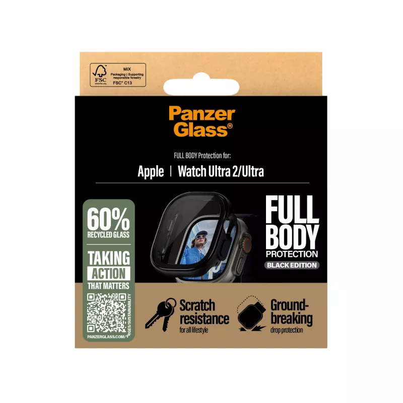 PanzerGlass ® Case Full Body zwart Apple Watch Ultra 3 | Ultra 2 | Ultra | 49mm