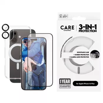 PanzerGlass CARE by ® Feature 3-in-1 keramische bundel iPhone 16 Plus