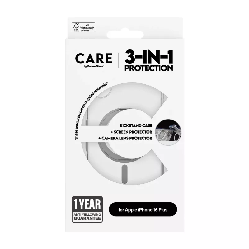PanzerGlass CARE by ® Feature 3-in-1 keramische bundel iPhone 16 Plus