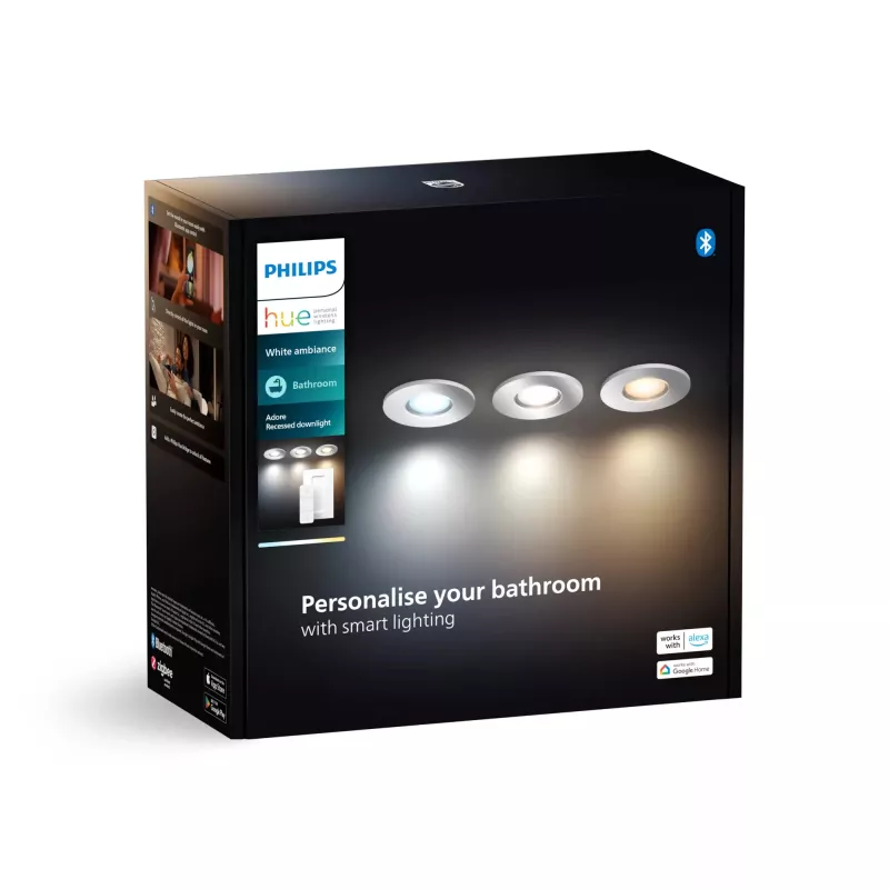 Inbouwspot Philips Hue White Ambiance Adore 3x350 lm, dimbaar, instelbaar wit