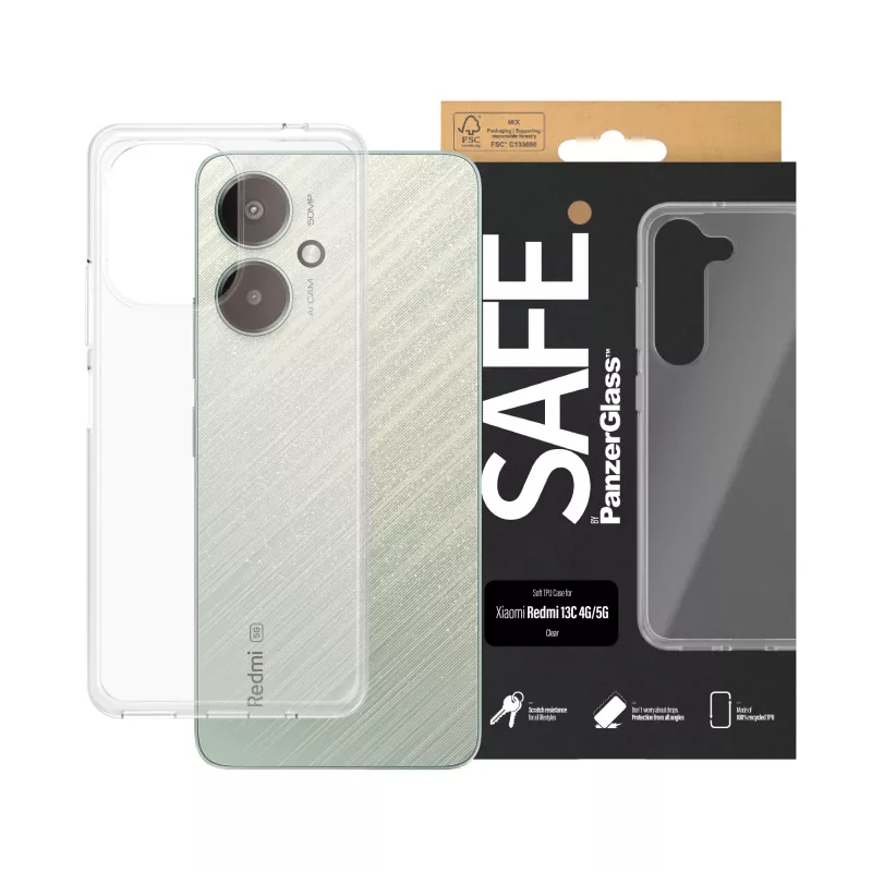 PanzerGlass SAFE. By ® TPU-hoesje transparant voor Xiaomi Redmi 13C