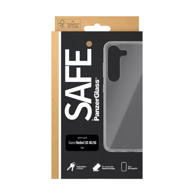 PanzerGlass SAFE. By ® TPU-hoesje transparant voor Xiaomi Redmi 13C