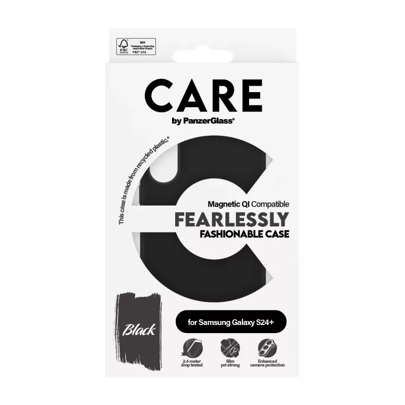 PanzerGlass CARE™ by ® Case zwart met Qi-compatibel Samsung Galaxy S24+