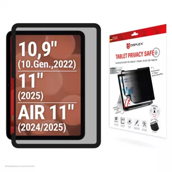 Displex TABLET PRIVACY SAFE afneembare 2-weg kijkbeschermingsfilter voor iPad 10,9 inch (10.)/11 inch (2025)/Air 11 inch (2024/2025)