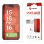 Displex Smart Glass (9H) voor Apple iPhone 15/15 Pro/16, montagesticker, onbreekbaar