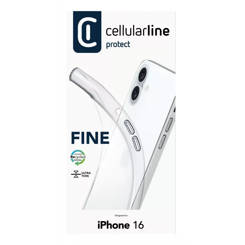 Cellularline FINECIPH16T Fine Case hoesje voor iPhone 16, transparant