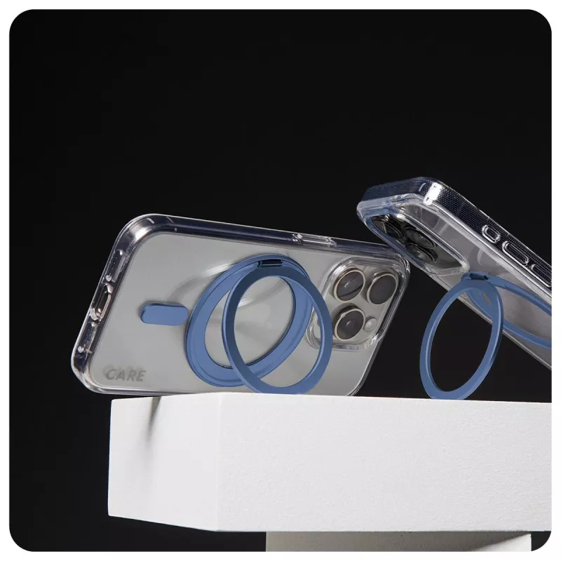PanzerGlass CARE Feature Case 1317 hoesje voor iPhone 16 Pro, met standaard en MagSafe, transparant blauw