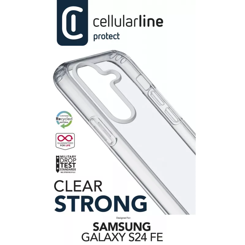 Cellularline CLEARDUOGALS24FET Clear Strong hoesje voor Samsung S24 FE, transparant