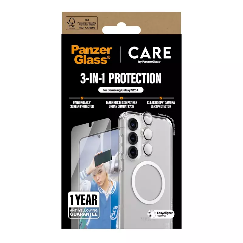 PanzerGlass ® | CARE by ® Flagship 3-in-1 bundel Samsung Galaxy S25+