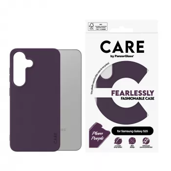 Cover PanzerGlass CARE by modieuze hoes Plum paars Samsung Galaxy S25 transparant