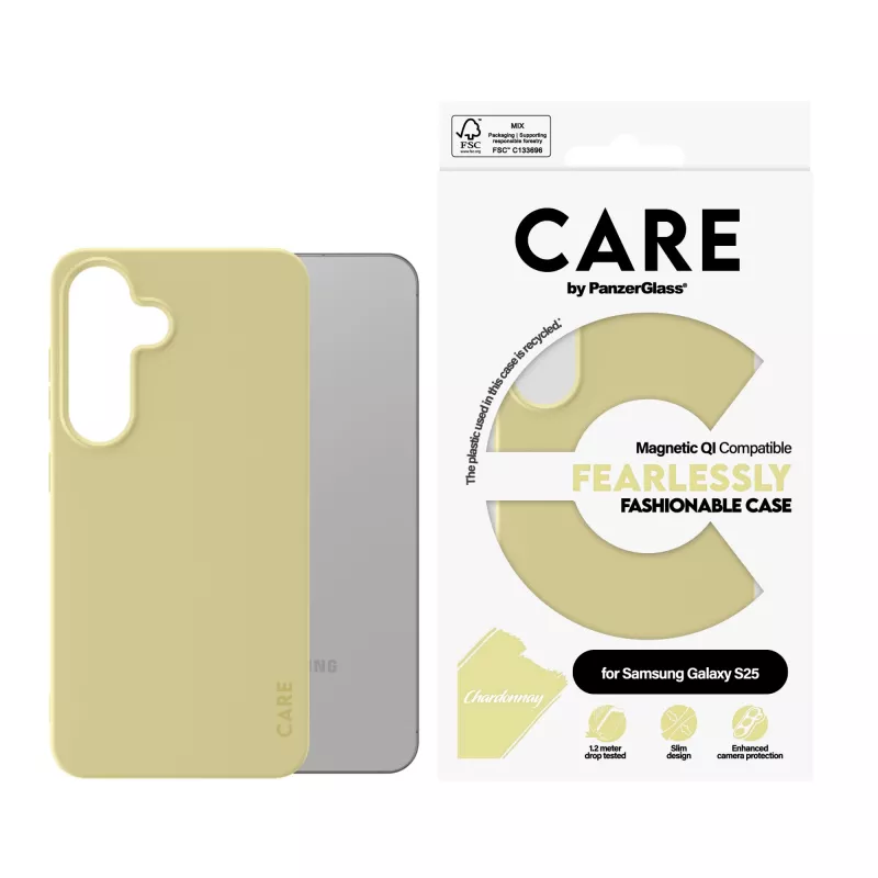 PanzerGlass CARE™ by ® Case Chardonnay met Qi-compatibiliteit voor Samsung Galaxy S25