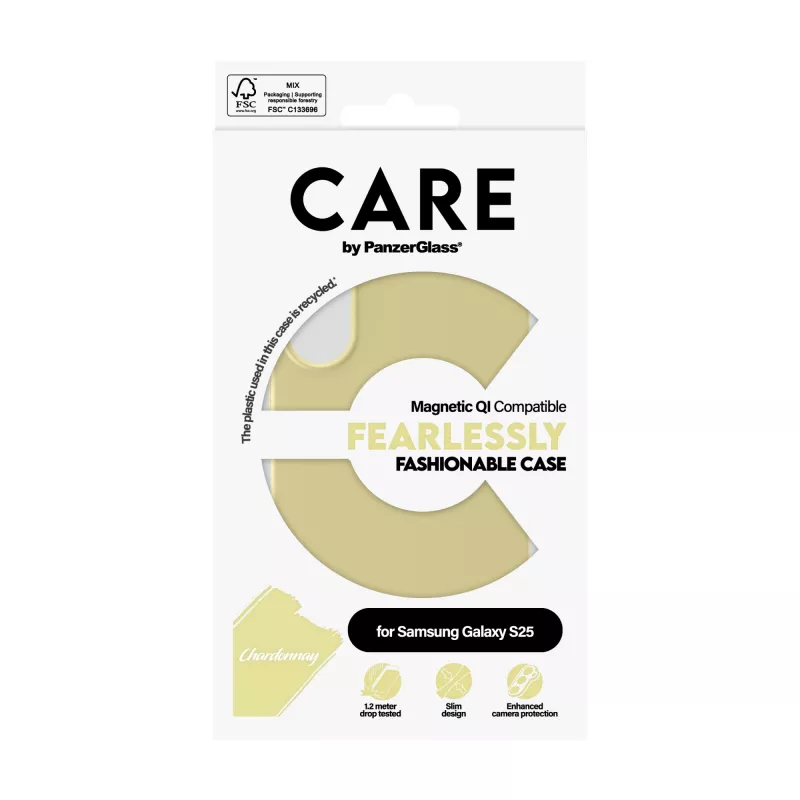 PanzerGlass CARE™ by ® Case Chardonnay met Qi-compatibiliteit voor Samsung Galaxy S25