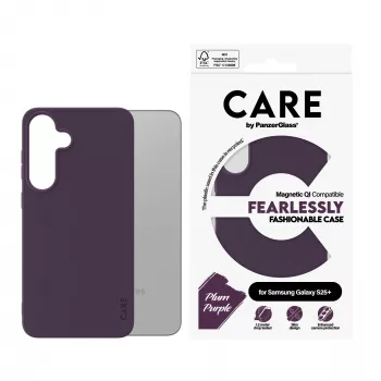 PanzerGlass CARE™ by ® Case Plum paars met Qi-compatibel Samsung Galaxy S25+