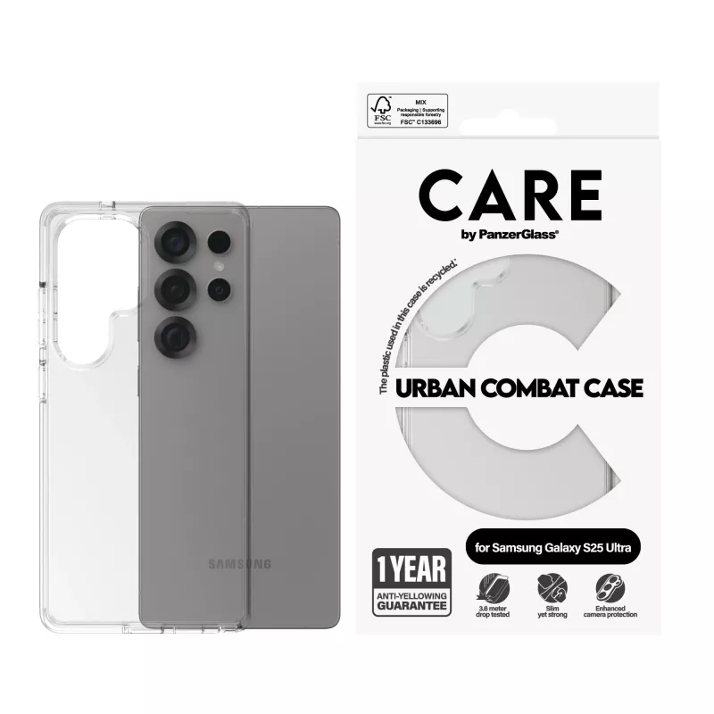 PanzerGlass CARE™ by ® Urban Combat hoes transparant Samsung Galaxy S25 Ultra