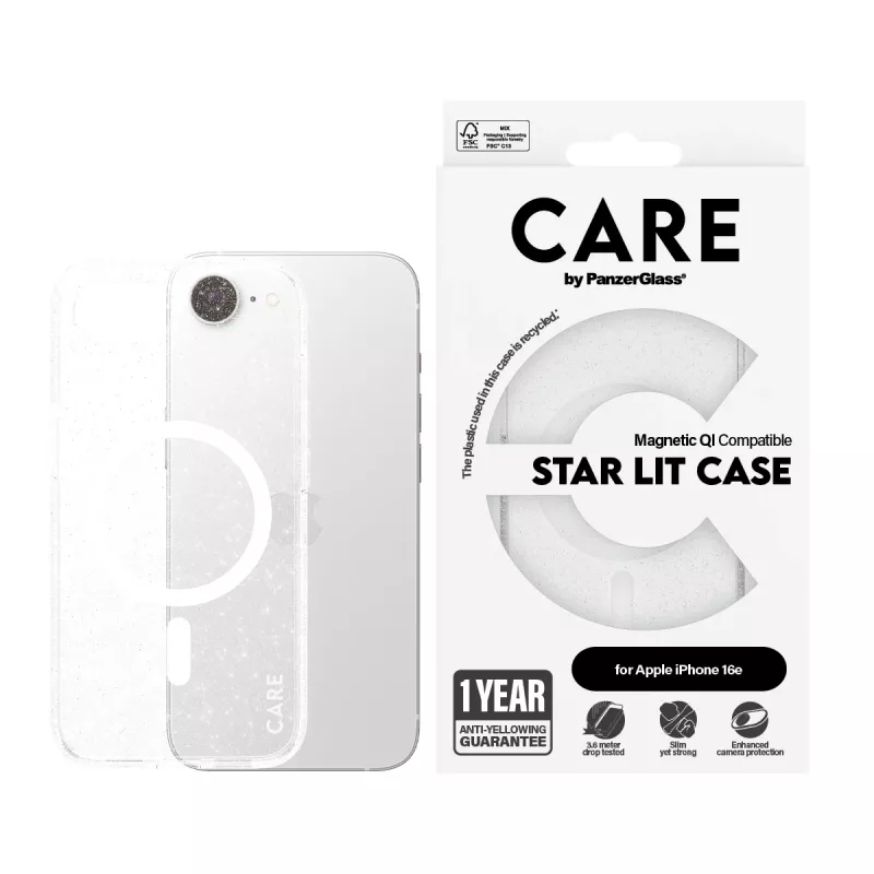 Cover PanzerGlass CARE by ® Flagship Case Urban Combat Star Lit wit Qi-compatibel iPhone 16e