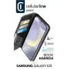 Cellularline Book Agenda 2 Case BOOKAG2GALS25K bookcase-hoesje voor Samsung S25, zwart