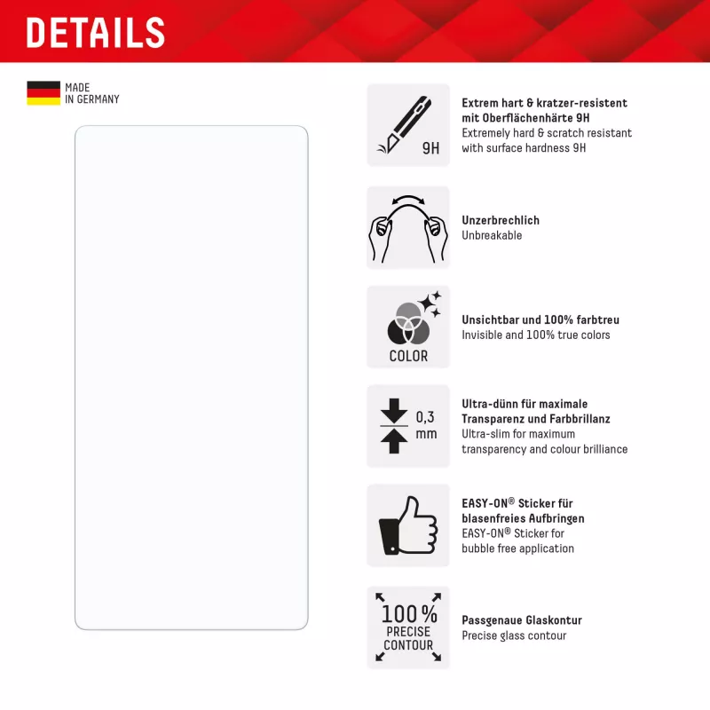Displex Smart Glass (9H) voor Samsung Galaxy S25 Ultra, montagesticker, onbreekbaar