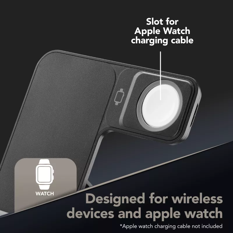 Tech Pop dockstation voor mobiel apparaat smartwatch/smartphone zwart